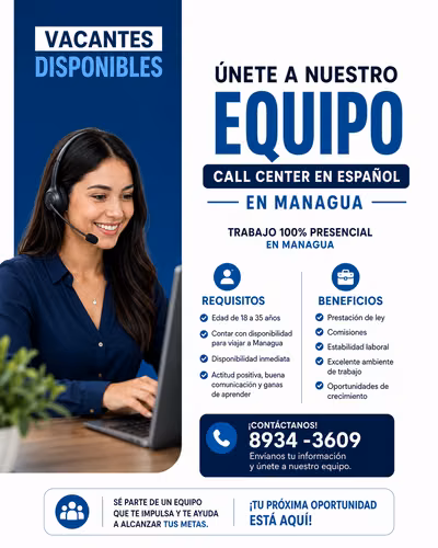  ¡Estamos Contratando! | Call Center en Español