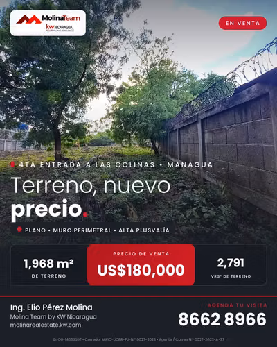 THE HILLS - 124; SALE OF PERIMETRATED LAND WITH QUARRY STONE WALL - US $180,000