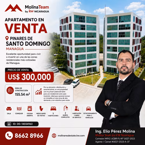 APARTAMENTO EN VENTA – PINARES DE SANTO DOMINGO, MANAGUA