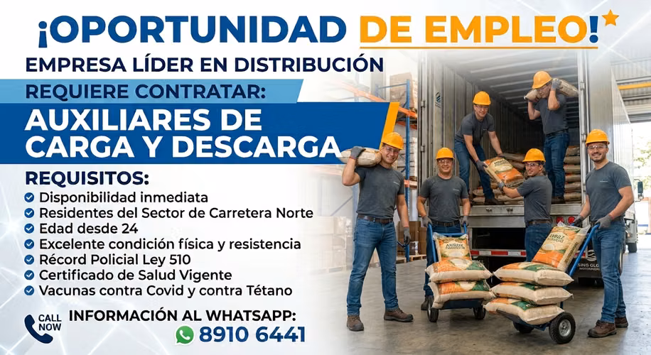 AUXILIARES DE CARGA Y DESCARGA, CARRETERA NORTE