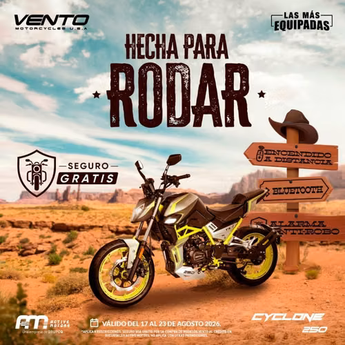 Motos Vento y TVS 2027 