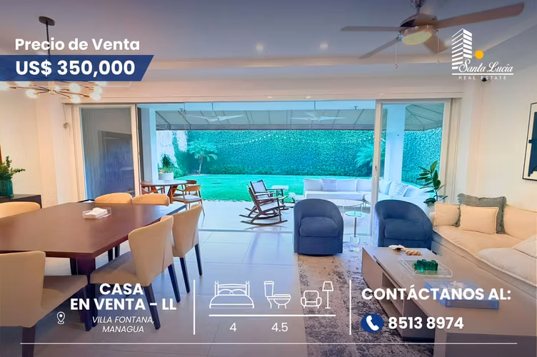 Casa en Venta en Condominio Privado en Villa Fontana -LL 