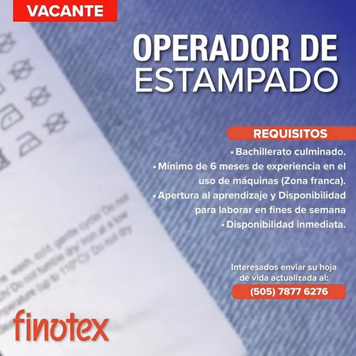 OPERADOR DE ESTAMPADO