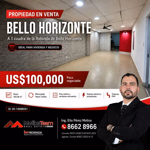  PROPIEDAD EN VENTA EN BELLO HORIZONTE | IDEAL PARA VIVIENDA Y NEGOCIO