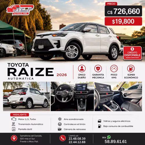 RAIZE 2026 ATM COMO NUEVA APROVECHEN NAVE - Imagen 4