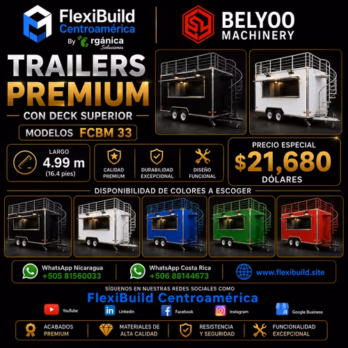 Trailers Comerciales y Carritos de Comida Premium en Nicaragua y Costa Rica | Negocios Móviles | FlexiBuild Centroaméric - Imagen 2