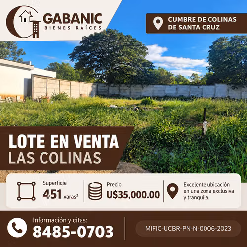  LOTE EN VENTA – LAS COLINAS 