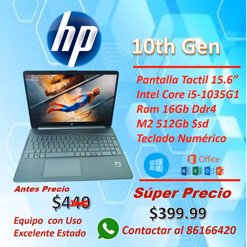 PORTATIL HP TACTIL 15.6" PULGADAS