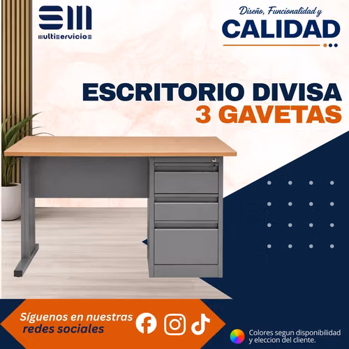 Escritorio con gavetas metalicas colores disponibles 