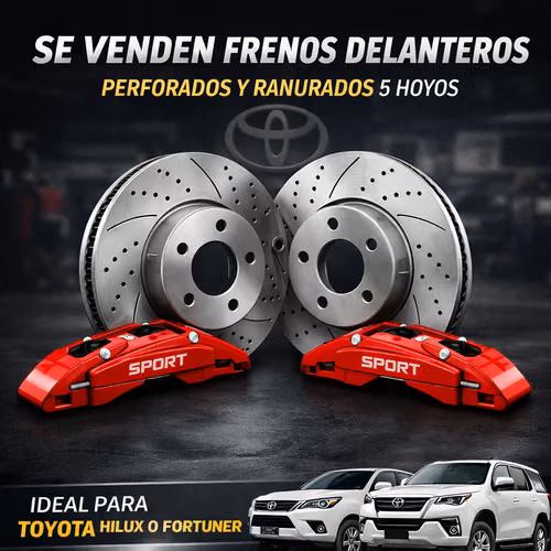 Discos de frenos delanteros perforados y ranurados