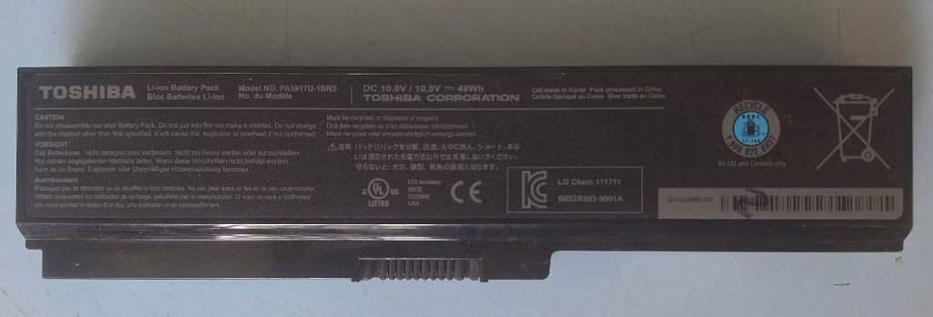 3 Baterías Toshiba Original a como están