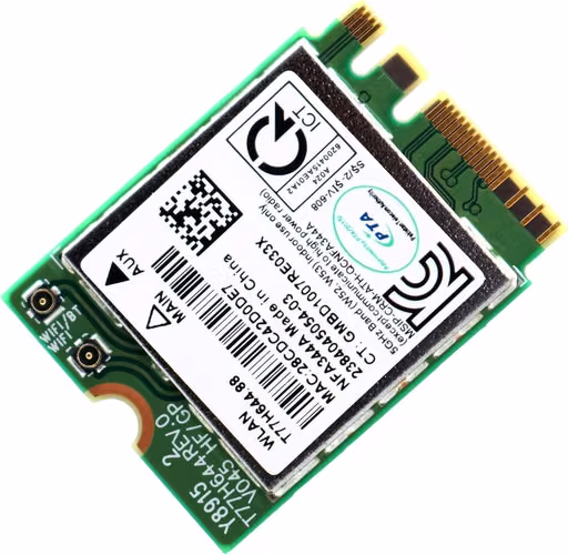 Tarjeta Inalámbrica M.2 Wi-Fi 802.11ac 867 Mbps con Bluetooth 4.1 Dell DW1820 (Qualcomm QCNFA344A)