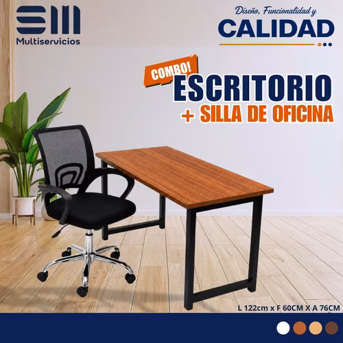 Combo escritorio sencillo + silla de oficina 