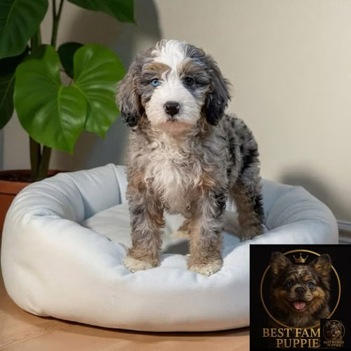 Cachorro Bernedoodle Miniatura Merle / Mini Bernedoodle Merle disponible - Imagen 4