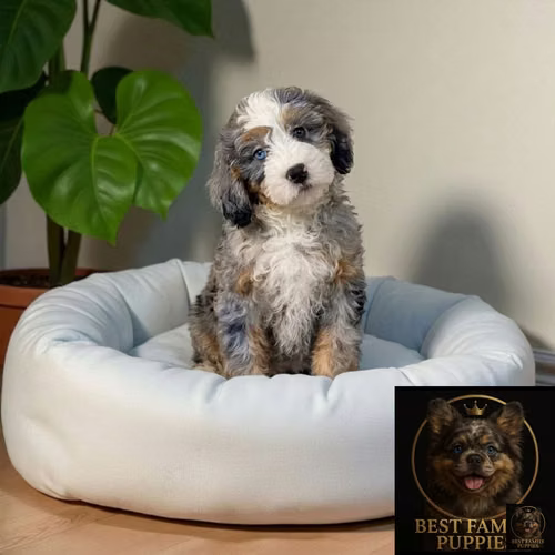 Cachorro Bernedoodle Miniatura Merle / Mini Bernedoodle Merle disponible