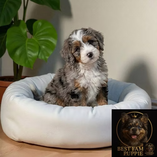 Cachorro Bernedoodle Miniatura Merle / Mini Bernedoodle Merle disponible - Imagen 8
