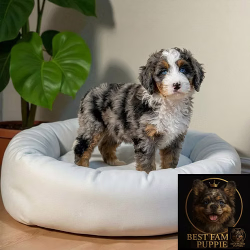 Cachorro Bernedoodle Miniatura Merle / Mini Bernedoodle Merle disponible - Imagen 7