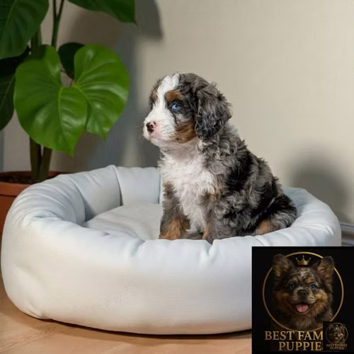 Cachorro Bernedoodle Miniatura Merle / Mini Bernedoodle Merle disponible - Imagen 6