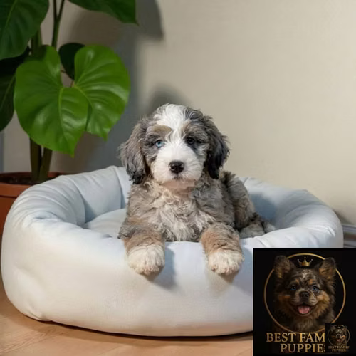 Cachorro Bernedoodle Miniatura Merle / Mini Bernedoodle Merle disponible - Imagen 2