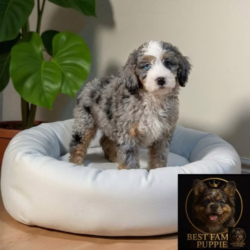 Cachorro Bernedoodle Miniatura Merle / Mini Bernedoodle Merle disponible - Imagen 3