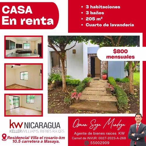 Beautiful House in Rental in Residential Villa El Rosario!