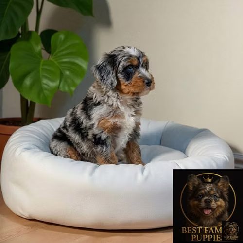Cachorro Bernedoodle Miniatura Merle / Mini Bernedoodle Merle disponible - Imagen 6