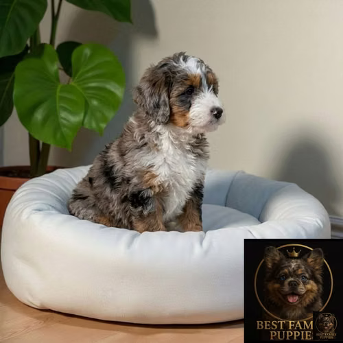 Cachorro Bernedoodle Miniatura Merle / Mini Bernedoodle Merle disponible - Imagen 4
