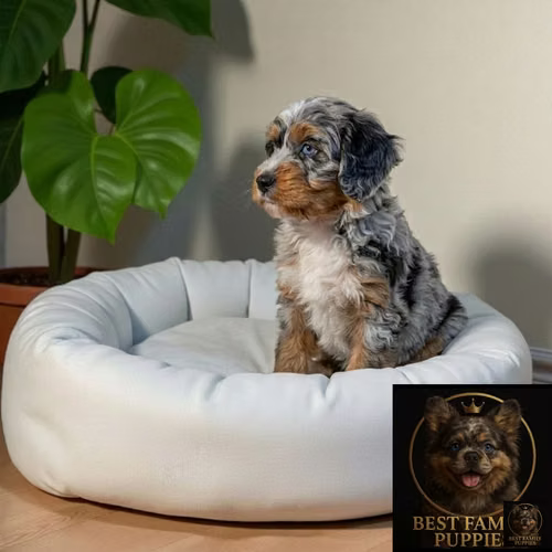 Cachorro Bernedoodle Miniatura Merle / Mini Bernedoodle Merle disponible - Imagen 8
