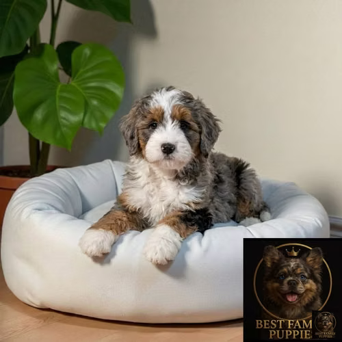 Cachorro Bernedoodle Miniatura Merle / Mini Bernedoodle Merle disponible - Imagen 2