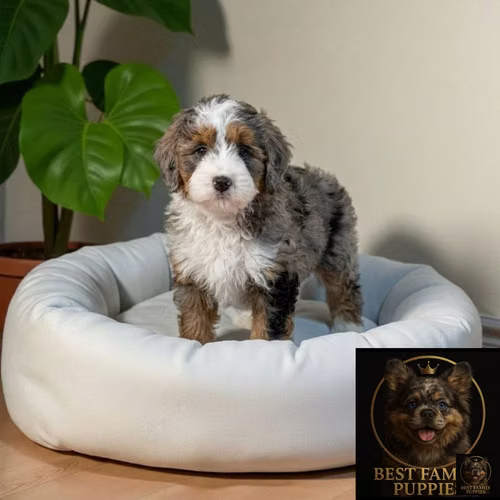 Cachorro Bernedoodle Miniatura Merle / Mini Bernedoodle Merle disponible - Imagen 3