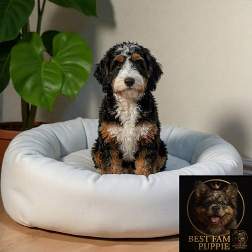 Cachorro Bernedoodle Miniatura Merle / Mini Bernedoodle Merle disponible - Imagen 10