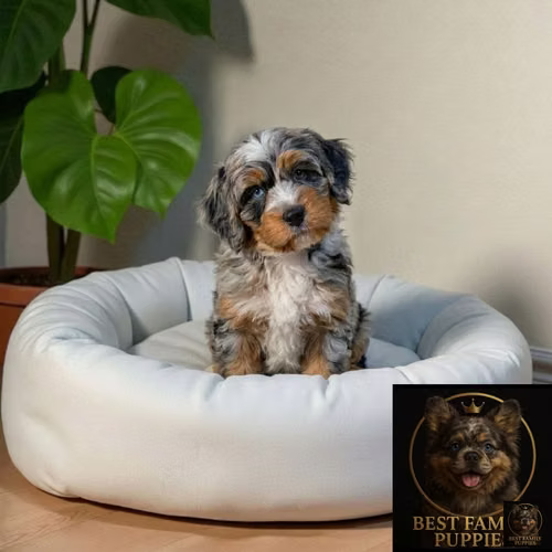 Cachorro Bernedoodle Miniatura Merle / Mini Bernedoodle Merle disponible - Imagen 5