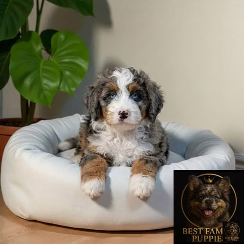 Cachorro Bernedoodle Miniatura Merle / Mini Bernedoodle Merle disponible