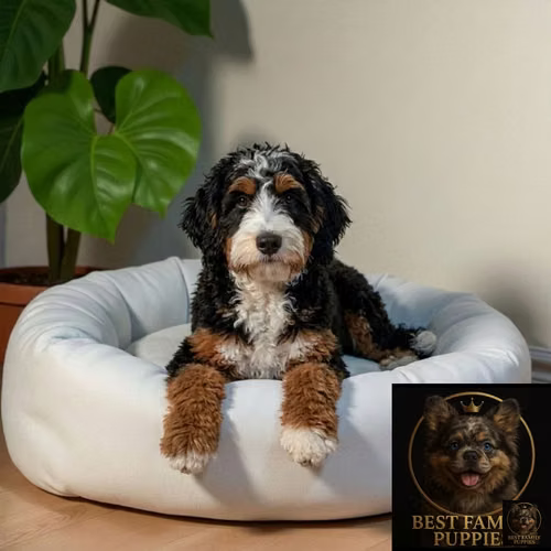 Cachorro Bernedoodle Miniatura Merle / Mini Bernedoodle Merle disponible - Imagen 9