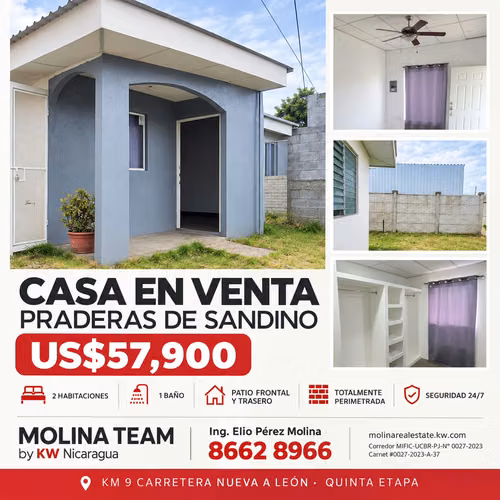 En venta Casa en Exclusiva Praderas de Sandino V- Etapa