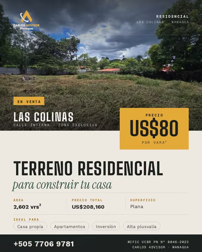 Terreno en las colinas (Negociable)