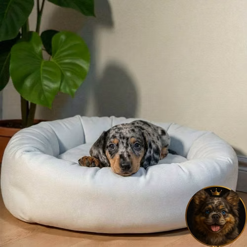 Cachorro Salchicha Miniatura Arlequín Plata / Miniature Dachshund Dapple Silver disponible