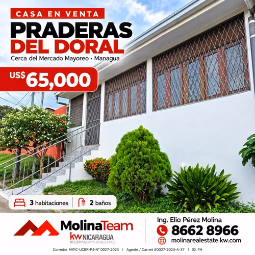 CASE IN SALE - 124; DORAL PRADERS Near the Wholesale Market, Managua.