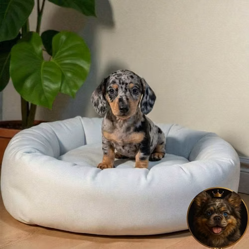 Cachorro Salchicha Miniatura Arlequín Plata / Miniature Dachshund Dapple Silver disponible - Imagen 4