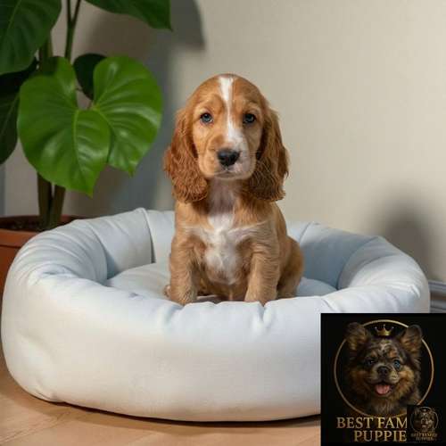 Cachorro Cocker Spaniel Ingles Beige Tradicional / English Cocker Spaniel Buff disponible