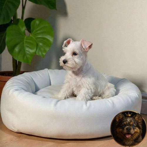 Cachorro Schnauzer Blanco y Black Silver / Miniature Schnauzer White and Black Silver disponible - Imagen 1