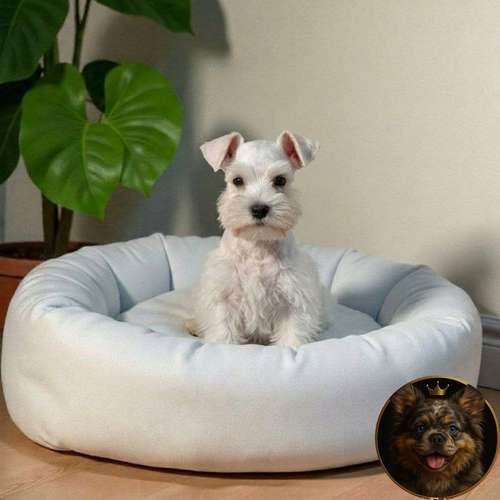 Cachorro Schnauzer Blanco y Black Silver / Miniature Schnauzer White and Black Silver disponible - Imagen 2