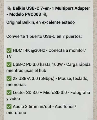 Adaptador múltiple belkin excelente calidad 