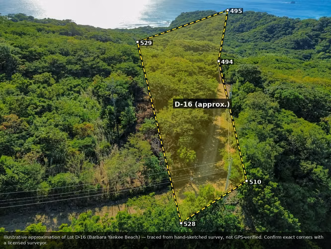 Lot D16   Prime Building Lot for Sale in Yankee Beach, Nicaragua - Imagen 8