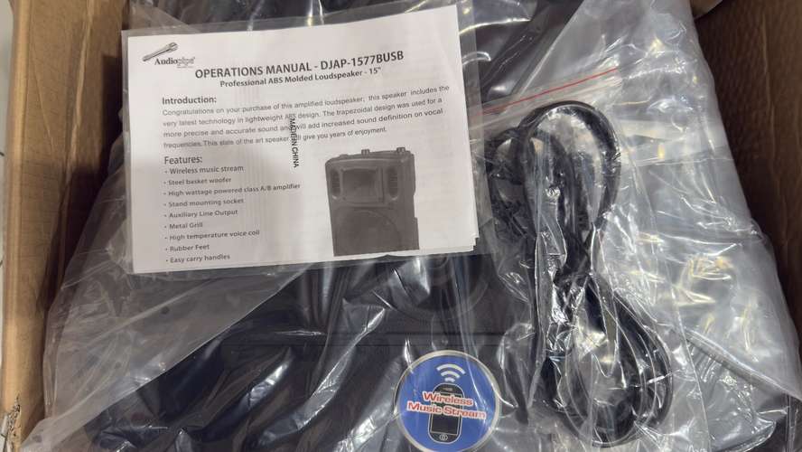 Audiopipe Altavoz activo profesional de 15 pulgadas (DJAP-1577BUSB)