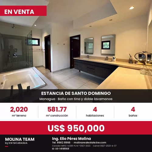 Casa en venta en Estancia de Santo Domingo, Managua – 2,020 m² de terreno, piscina, 4 habitaciones – US$ 950,000 - Imagen 11