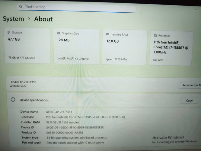 Dell Latitude 5320 Touchscreen (i7-1185G7 3.00GHz, RAM 32 GB, 512 GB SSD)  $450 - Imagen 10