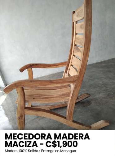 Hermosa silla de madera maciza resistente y bella para decorar salas ,patios ,para regalar etc. 