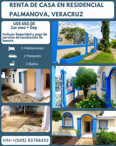 EM-Renta de propiedad en Residencial Palmanova, Veracruz 