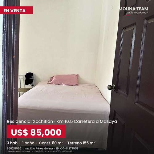 Casa en Residencial Xochitlán, Km 10.5 Carretera a Masaya | 3 hab · Seguridad 24/7 - Imagen 6